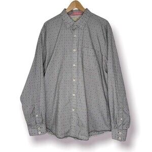 Tommy Bahama Dress Shirt Grey Men’s XL Micro Print Button Down Oxford